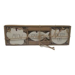 Rae Dunn Cat MEOW, CATMAS TIME, KNOTTY CAT,  Christmas Ornaments Purrfect Gift